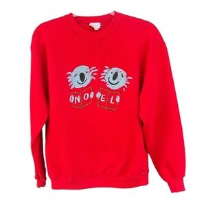 VTG Ken Done Koala Christmas Holiday Carolers Noel Art-To-Wear Rhinestones Large